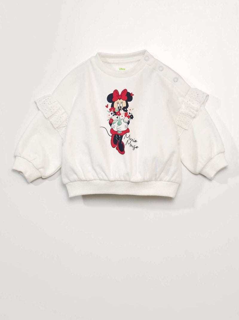 Sweater van joggingstof 'Minnie' WIT - Kiabi