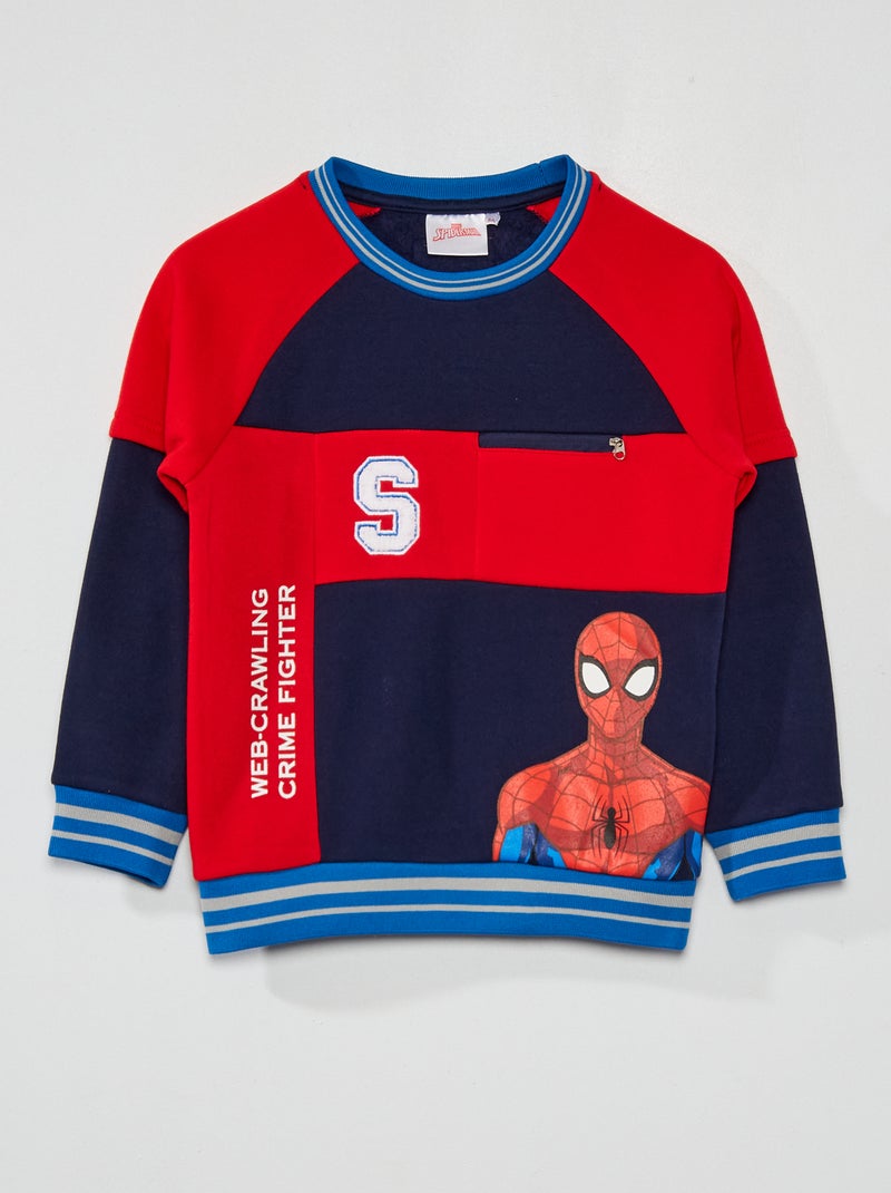 Sweater van joggingstof 'Spider-Man' BLAUW - Kiabi