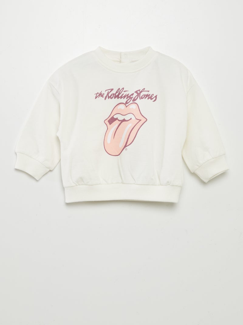 Sweater van joggingstof 'The Rolling Stones' WIT - Kiabi