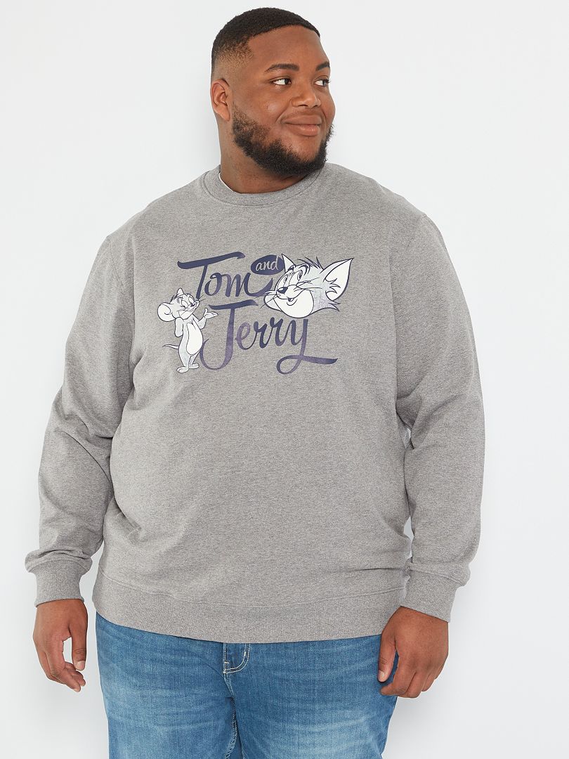 Sweater van joggingstof 'Tom & Jerry' GRIJS - Kiabi