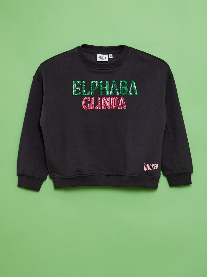 Sweater van joggingstof 'Wicked' ZWART - Kiabi