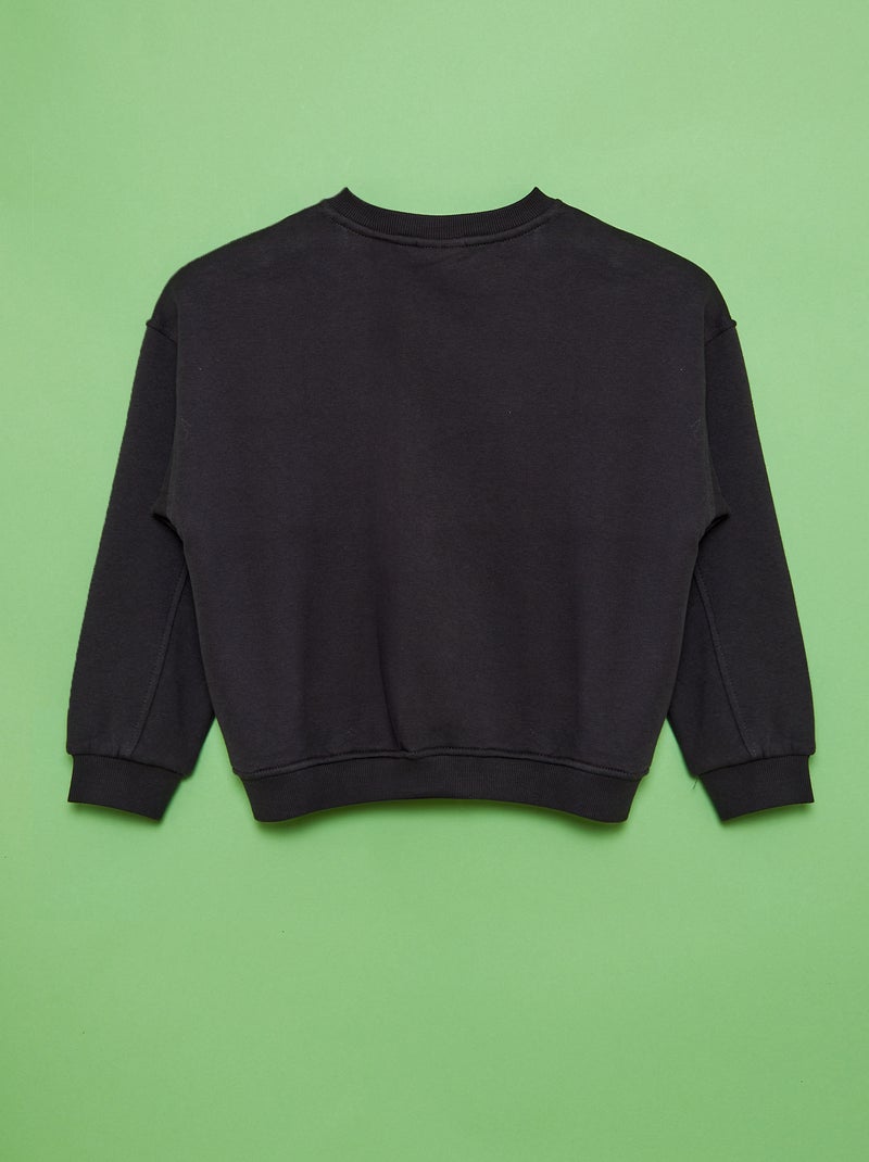 Sweater van joggingstof 'Wicked' ZWART - Kiabi