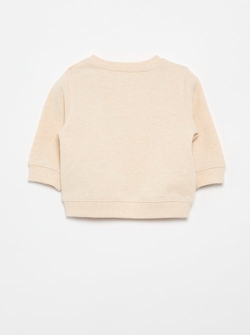 Sweater van lichte fleece met print - Kiabi