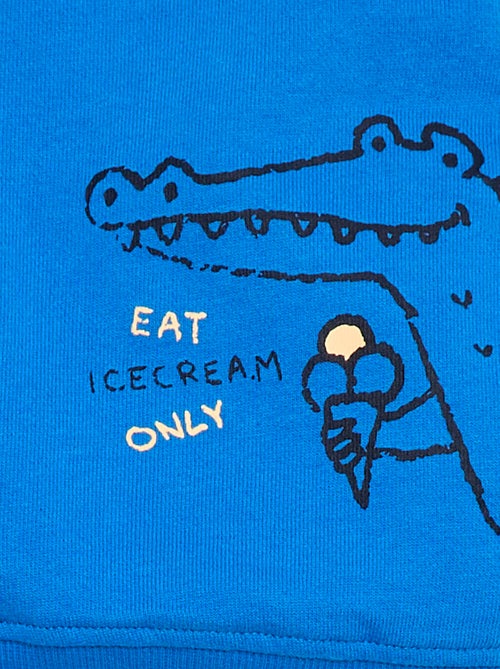 Sweater van lichte fleece met print - Kiabi