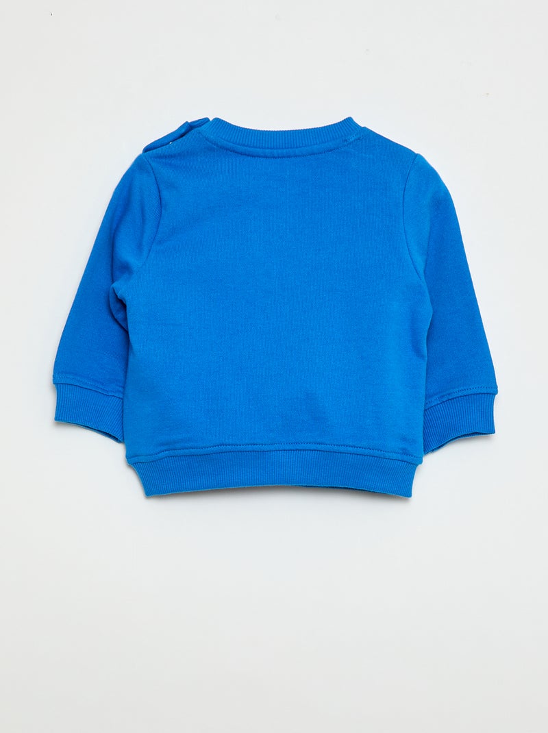 Sweater van lichte fleece met print Blauw - Kiabi