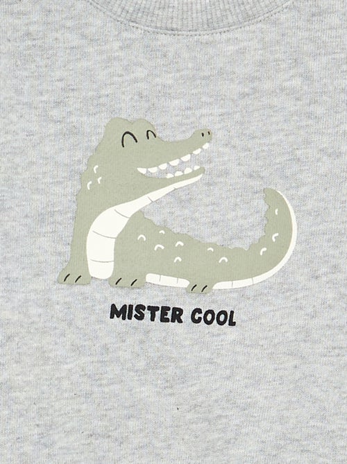 Sweater van lichte fleece met print - Kiabi