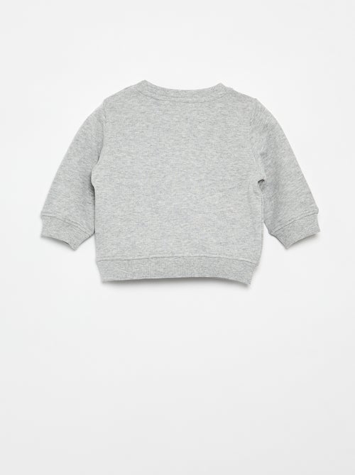 Sweater van lichte fleece met print - Kiabi