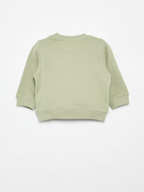 Sweater van lichte fleece met print - Kiabi