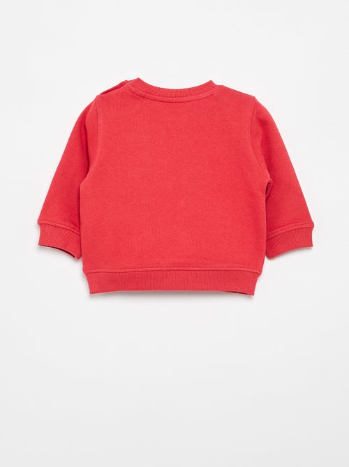 Sweater van lichte fleece met print - Kiabi