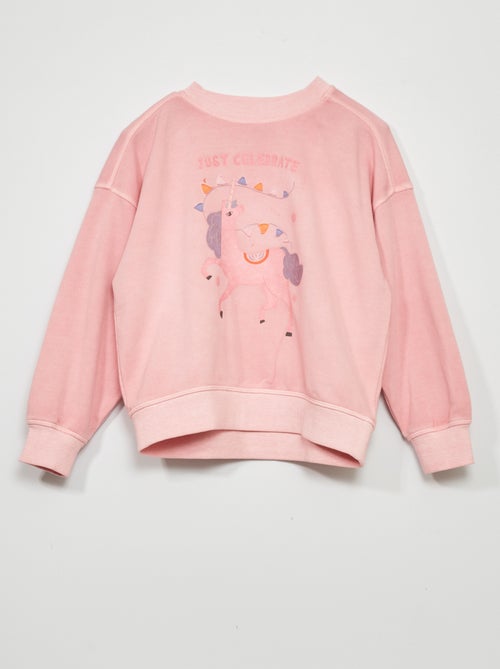 Sweater van lichte joggingstof met print - Kiabi