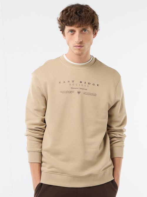 Sweater van lichte joggingstof met print voor- en achterkant - Kiabi