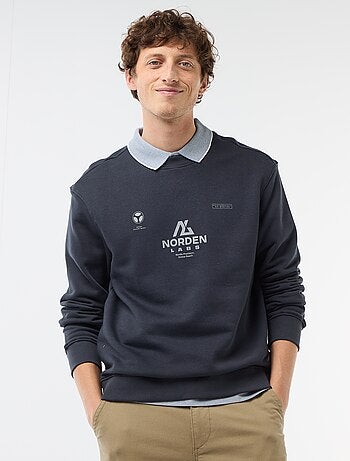 Sweater van lichte joggingstof met print voor- en achterkant