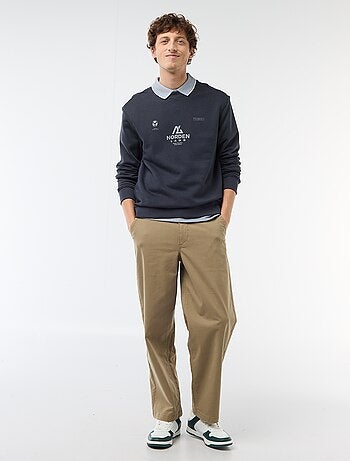 Sweater van lichte joggingstof met print voor- en achterkant