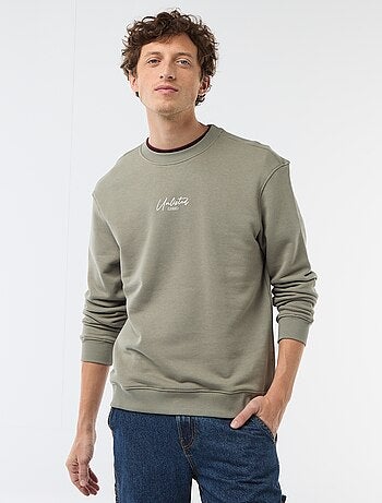 Sweater van lichte joggingstof met print voor- en achterkant