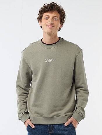 Sweater van lichte joggingstof met print voor- en achterkant