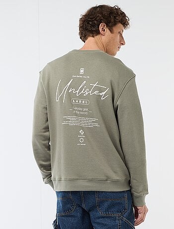 Sweater van lichte joggingstof met print voor- en achterkant