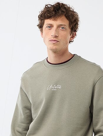 Sweater van lichte joggingstof met print voor- en achterkant
