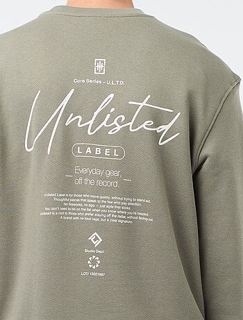 Sweater van lichte joggingstof met print voor- en achterkant