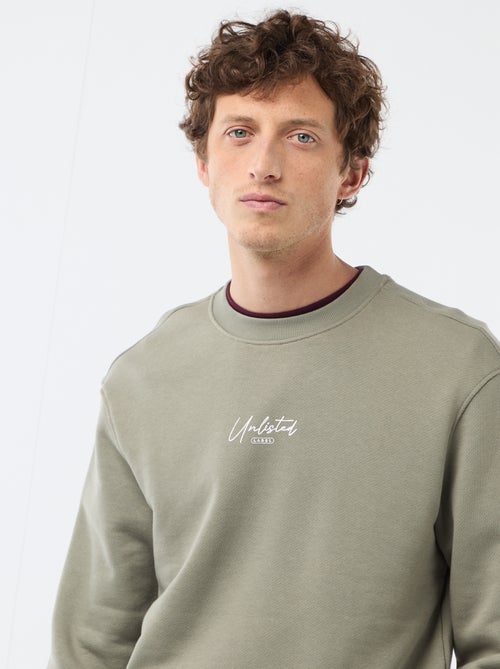 Sweater van lichte joggingstof met print voor- en achterkant - Kiabi