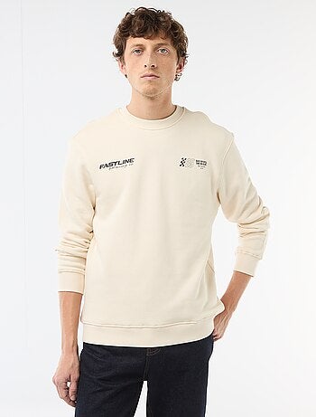Sweater van lichte joggingstof met print voor- en achterkant