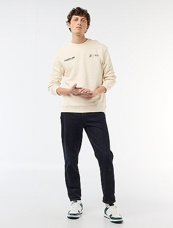 Sweater van lichte joggingstof met print voor- en achterkant
