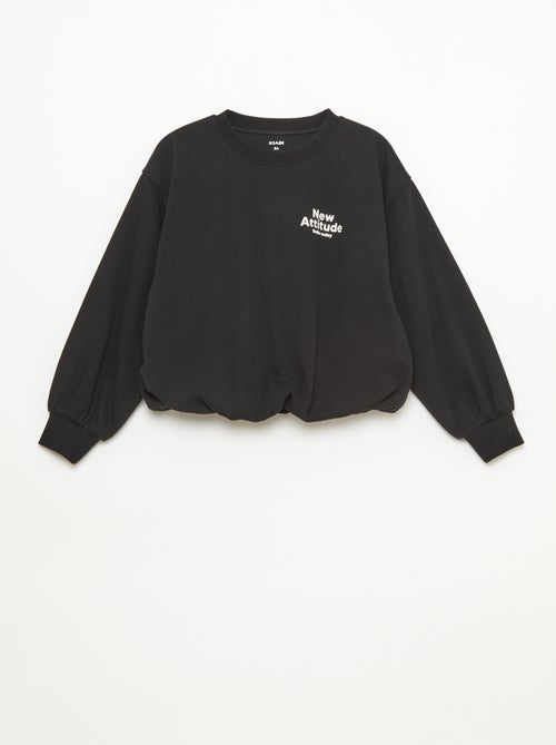 Sweater van lichte molton met opschrift vooraan - Kiabi