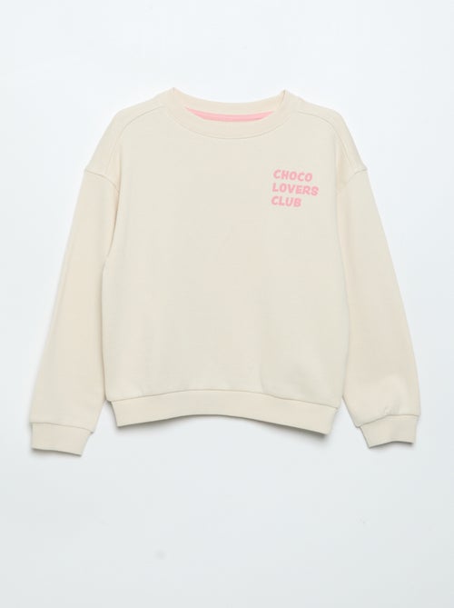 Sweater van lichte moltonstof, bedrukt aan de voor- en achterkant - Kiabi Sweater van lichte moltonstof, bedrukt aan de voor- en achterkant - Kiabi