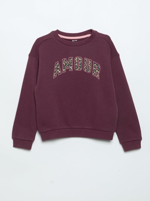 Sweater van lichte moltonstof, bedrukt aan de voor- en achterkant - Kiabi Sweater van lichte moltonstof, bedrukt aan de voor- en achterkant - Kiabi