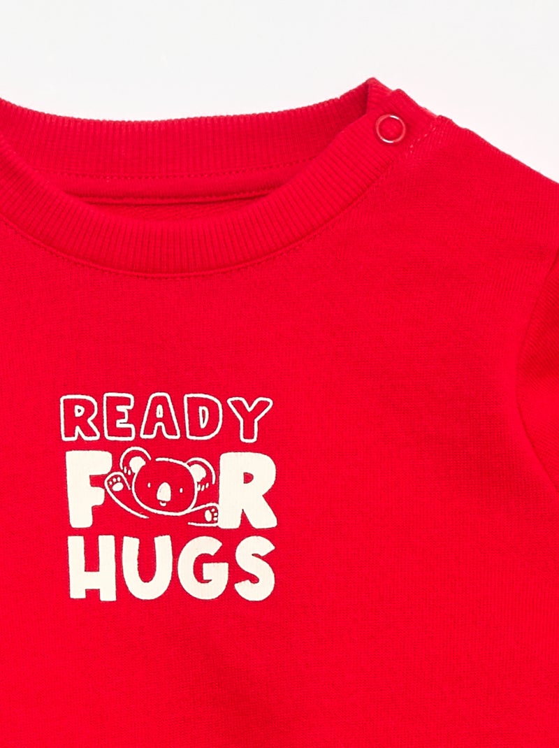 Sweater van lichte sweaterstof met print Rood - Kiabi