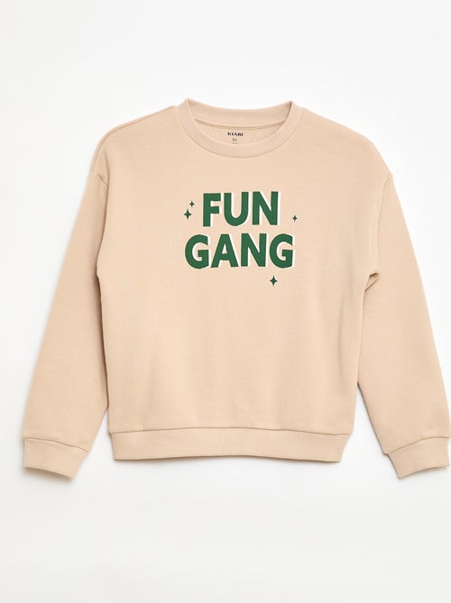 Sweater van lichtgewicht joggingstof met print - Kiabi