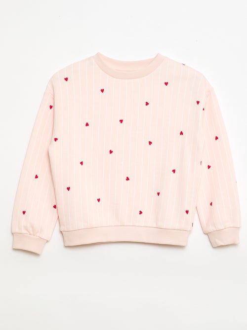 Sweater van lichtgewicht joggingstof met print - Kiabi