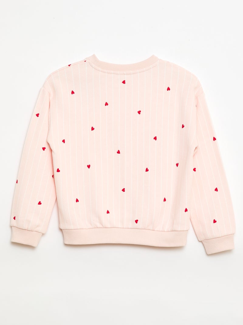 Sweater van lichtgewicht joggingstof met print Rose - Kiabi