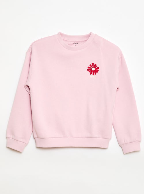 Sweater van lichtgewicht joggingstof met print - Kiabi