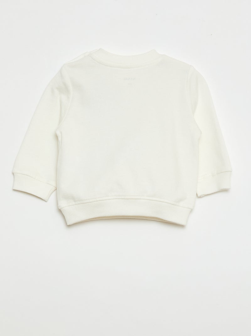 Sweater van lichtgewicht molton met print Wit - Kiabi