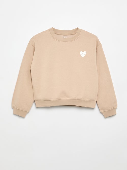 Sweater van molton met borstprint - Kiabi