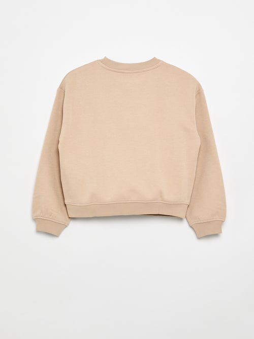 Sweater van molton met borstprint - Kiabi