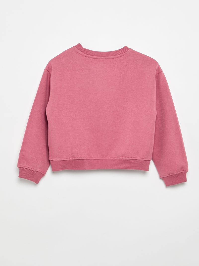 Sweater van molton met borstprint Rose - Kiabi