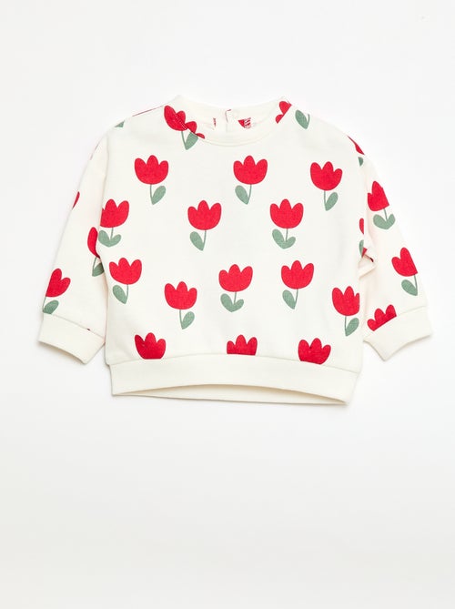 Sweater van molton met motief - Kiabi