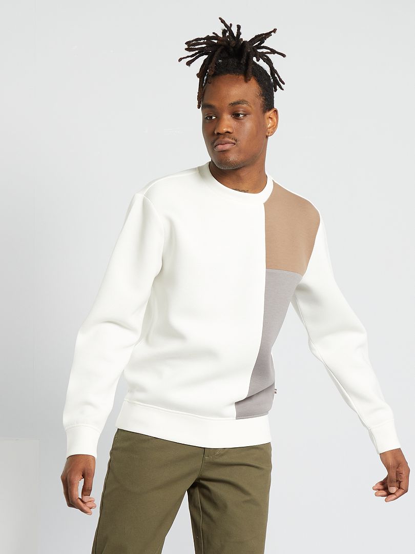 Sweater van neopreen WIT - Kiabi