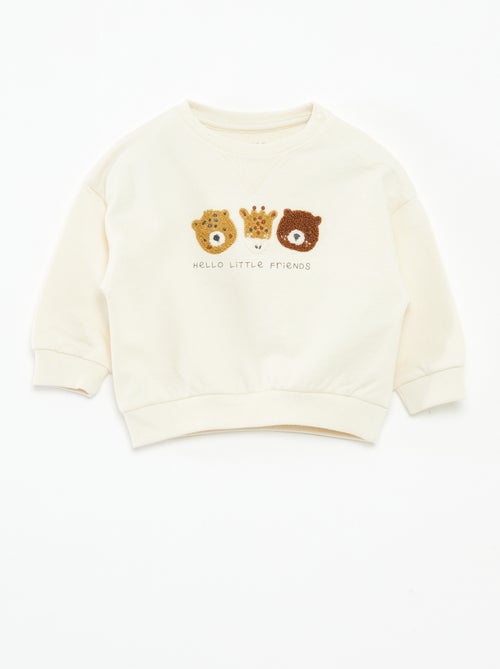 Sweater van niet-opgeruwde joggingstof - Kiabi
