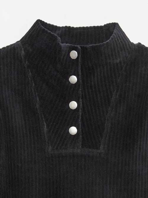Sweater van ribfluweel met opstaande kraag - Kiabi