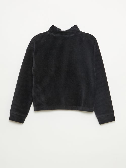 Sweater van ribfluweel met opstaande kraag - Kiabi