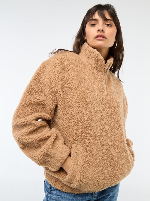 Sweater van teddystof - Kiabi Sweater van teddystof - Kiabi