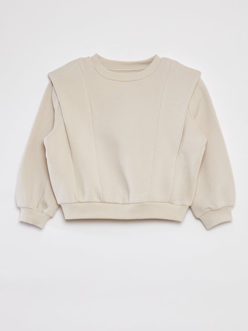 Sweater van warme joggingstof met epauletten - Kiabi
