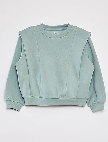 Sweater van warme joggingstof met epauletten