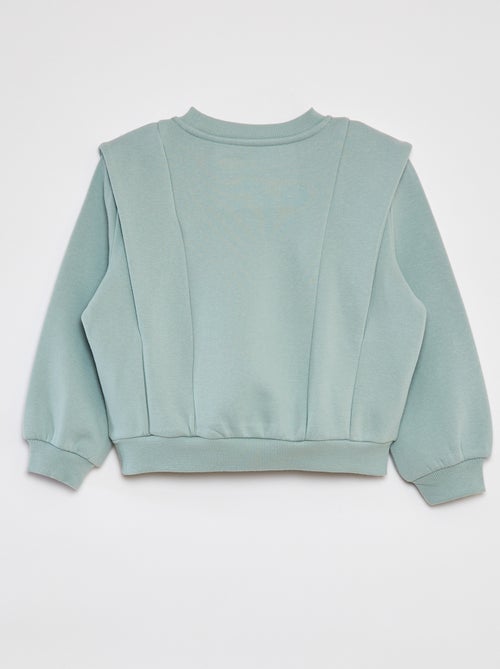 Sweater van warme joggingstof met epauletten - Kiabi