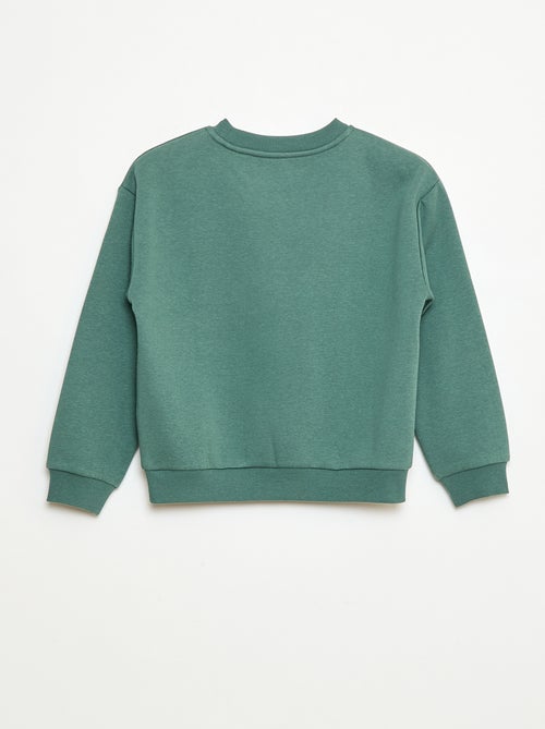 Sweater van warme joggingstof met zachte, geruwde binnenzijde en kerstprint - Kiabi