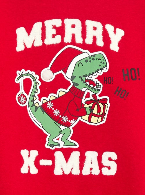 Sweater van warme joggingstof met zachte, geruwde binnenzijde en kerstprint - Kiabi