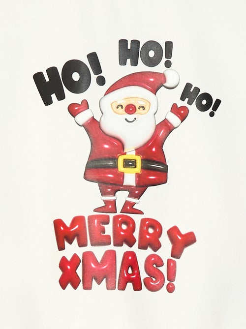 Sweater van warme joggingstof met zachte, geruwde binnenzijde en kerstprint - Kiabi