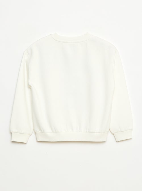 Sweater van warme joggingstof met zachte, geruwde binnenzijde en kerstprint - Kiabi